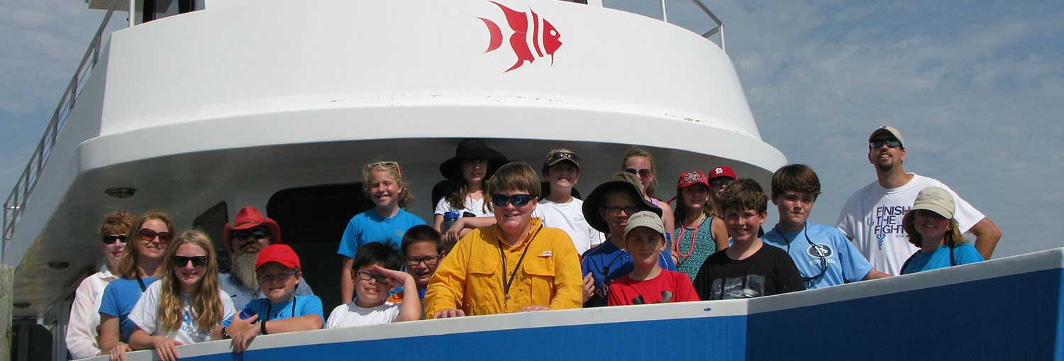 Students on a boat